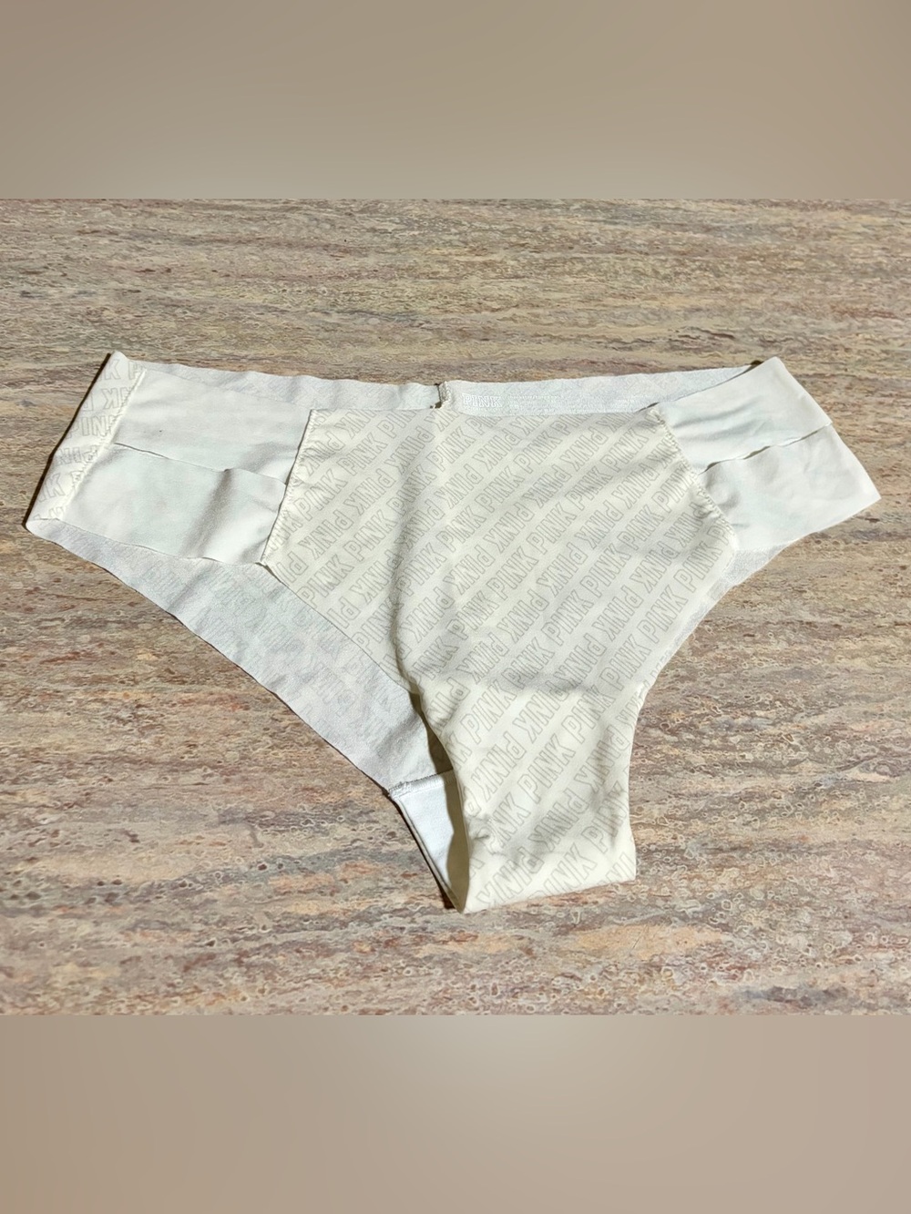 NWOT PINK Victoria’s Secret Seamless Logo Cheekster Panty - Light Cream